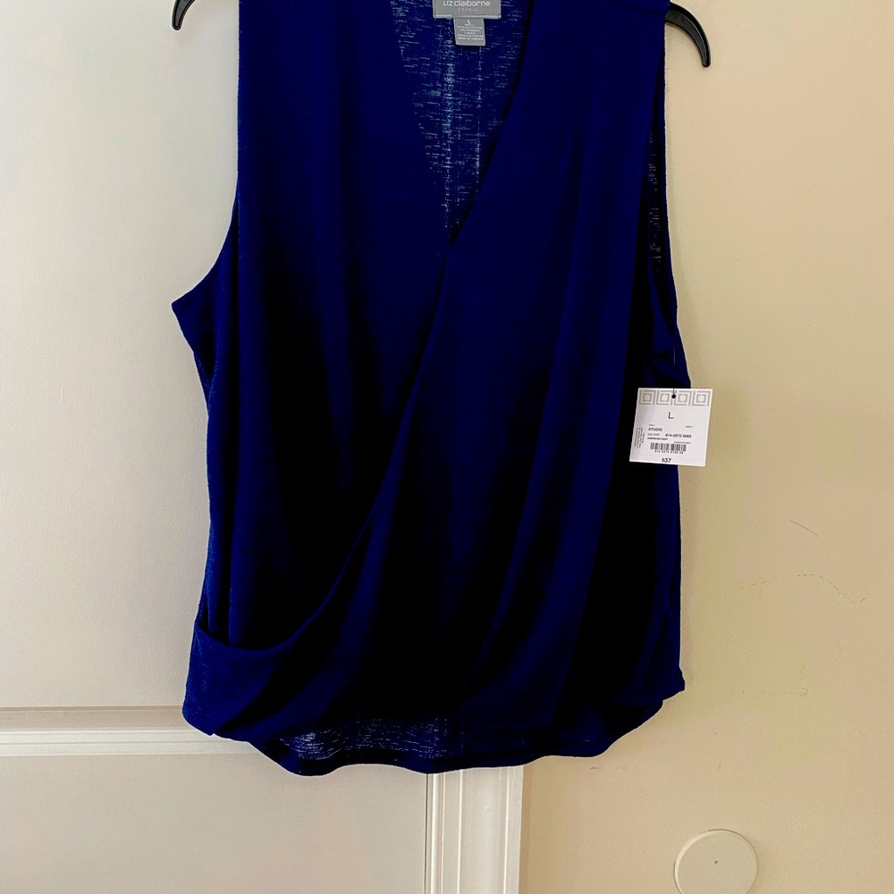 Women blouse navy color. May use casual or formal.